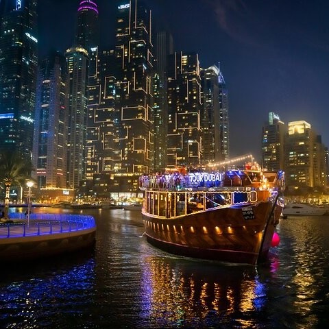 <p><span data-start="94" data-end="157" style="font-weight: bolder;">⛵ Круиз по Дубай Марине — роскошь на волнах истории и света!</span></p><p data-start="159" data-end="452">Представьте себе вечер, когда небоскрёбы зажигают огни, а вода отражает сияние города будущего... Круиз по&nbsp;<span data-start="266" data-end="282" style="font-weight: bolder;">Dubai Marina</span>&nbsp;— это не просто прогулка по каналу, это настоящее&nbsp;<span data-start="333" data-end="387" style="font-weight: bolder;">погружение в атмосферу современной арабской сказки</span>, где архитектура, история и море сливаются в единое великолепие!</p><p data-start="454" data-end="881"><span data-start="454" data-end="470" style="font-weight: bolder;">Dubai Marina</span>&nbsp;— не природная бухта, а&nbsp;<span data-start="495" data-end="528" style="font-weight: bolder;">грандиозный инженерный проект</span>, начатый в&nbsp;<span data-start="540" data-end="563" style="font-weight: bolder;">начале 2000-х годов</span>. Искусственный канал длиной&nbsp;<span data-start="592" data-end="614" style="font-weight: bolder;">более 3 километров</span>&nbsp;был вырыт вдоль побережья Персидского залива, вдохновлённый набережными Средиземноморья, но реализованный на уровне будущего. Сегодня это —&nbsp;<span data-start="755" data-end="797" style="font-weight: bolder;">один из самых престижных районов Дубая</span>, окружённый ультрасовременными небоскрёбами, изысканными ресторанами и яхт-клубами!</p><p data-start="883" data-end="1192">Во время круиза перед вами открываются&nbsp;<span data-start="922" data-end="949" style="font-weight: bolder;">знаковые символы города</span>:<br data-start="950" data-end="953">🏙&nbsp;<span data-start="956" data-end="971" style="font-weight: bolder;">Cayan Tower</span>&nbsp;— знаменитая «закрученная» башня,<br data-start="1005" data-end="1008">🛥&nbsp;<span data-start="1011" data-end="1021" style="font-weight: bolder;">Pier 7</span>&nbsp;— гастрономический центр на воде,<br data-start="1055" data-end="1058">🌉 изящные мосты, парящие над каналом,<br data-start="1096" data-end="1099">и, конечно,&nbsp;<span data-start="1111" data-end="1183" style="font-weight: bolder;">величественные виды на Персидский залив и колесо обозрения Ain Dubai</span>&nbsp;вдалеке!</p><ul data-start="1229" data-end="1481"><li data-start="1357" data-end="1481"><p data-start="1359" data-end="1481">Интересно, что такие круизы проходят на стилизованных лодках&nbsp;<span data-start="1544" data-end="1553" style="font-weight: bolder;">“доу”</span>, история которых уходит в&nbsp;<span data-start="1580" data-end="1633" style="font-weight: bolder;">древние времена ловцов жемчуга и торговцев Аравии</span>. Сегодня они оснащены кондиционерами, мягкими креслами, шведскими столами и музыкой, но по-прежнему несут дух морской культуры Эмиратов.</p></li></ul><p data-start="1772" data-end="2058"><span data-start="1772" data-end="1797" style="font-weight: bolder;">Круиз по Dubai Marina</span>&nbsp;— это не просто путешествие по воде. Это театр света, архитектуры и звуков, где город словно рассказывает свою историю — от пустыни к инновациям, от простоты к изысканности. Это романтика для двоих, приключение для семьи и эстетическое наслаждение для каждого!</p><ul data-start="1229" data-end="1481" style="color: rgb(87, 87, 87); white-space-collapse: preserve-breaks;"><li data-start="1357" data-end="1481"><p data-start="1359" data-end="1481">вечерние&nbsp;<span data-start="1368" data-end="1384" style="font-weight: bolder;">dhow cruises</span>&nbsp;на традиционных арабских лодках с ужином и шоу — незабываемое сочетание Востока и современности!</p><p data-start="1359" data-end="1481"><span style="font-weight: 600;">В СТОИМОСТЬ ВХОДИТ КРУИЗ УЖИН ПО ДУБАЙ МАРИНЕ БЕЗ ТРАНСФЕРА!!1</span></p></li></ul>